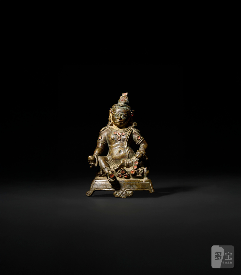 STATUE DE JAMBHALA EN BRONZE  TIBET, XIVE SIÈCLE